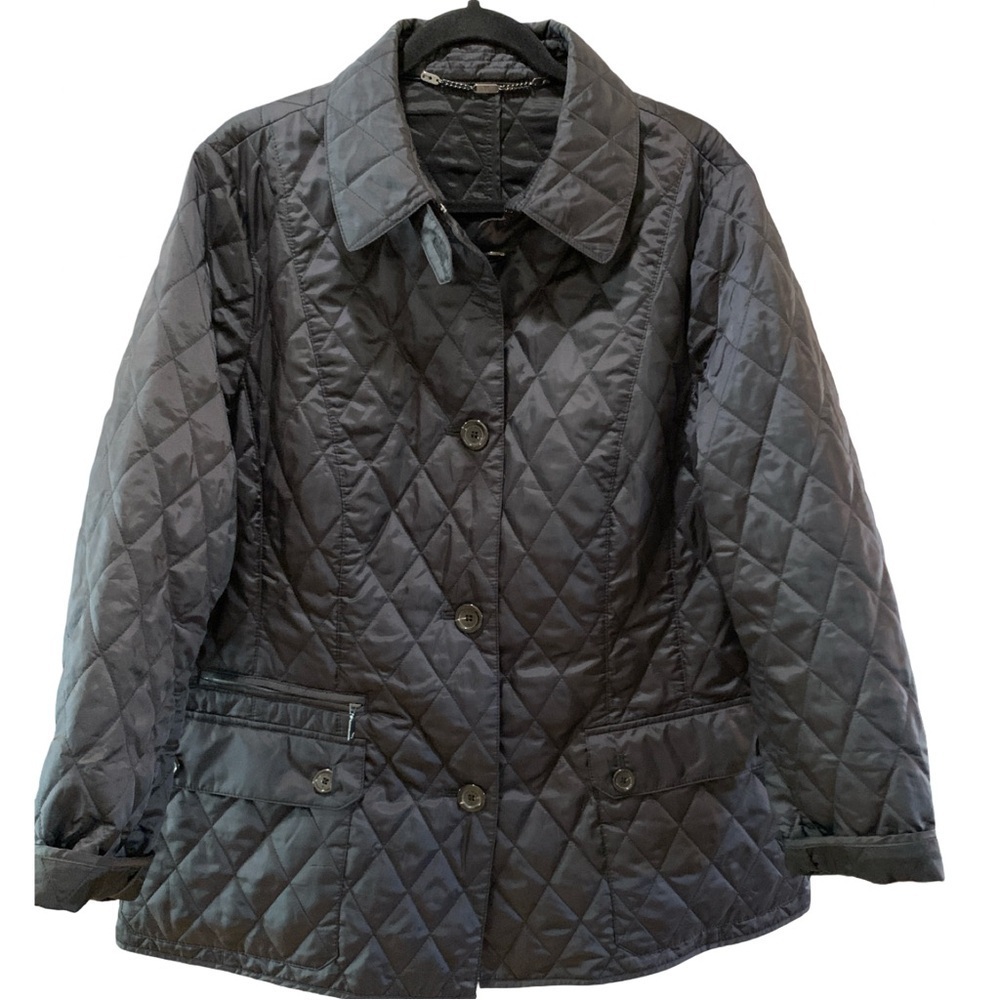 Fuchs Schmitt Womens Black Winter Puffer Coat Sz 18 W/Pockets Button Closure